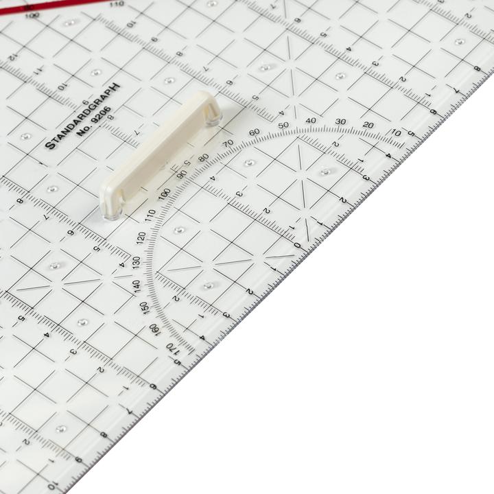 Produktbild Standardgraph Zeichendreieck aus glasklarem Kunststoff mit abnehmbaren Griff und Facette, 32 cm (32 cm)