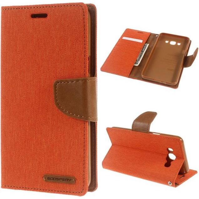 Goospery Canvas Diary Series (Samsung Galaxy J7 (2016)), Smartphone Hülle, Beige