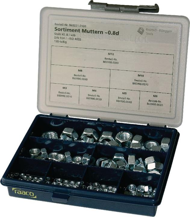 BRW Assortiment de 130 ecrous