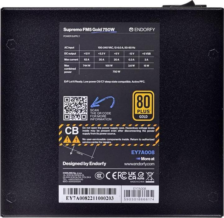 Produktbild Endorfy Supremo FM5 Gold 750W ATX EY7A008 (750 W)