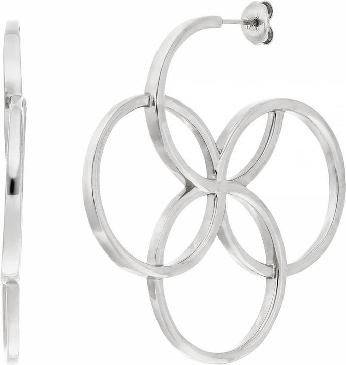 Produktbild Creolen Clover Charm, 925 Sterlingsilber (rhodiniert (solid), 925 Sterlingsilber)