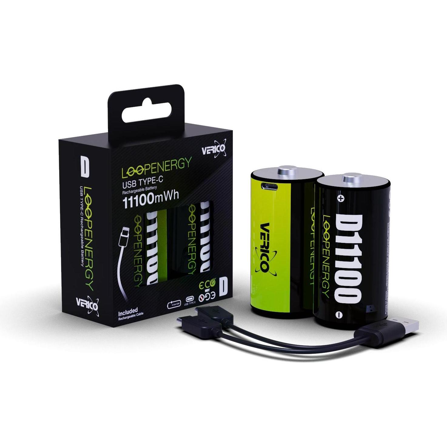 Verico LoopEnergy (2 Stk., D, 7400 mAh), Batterien + Akkus
