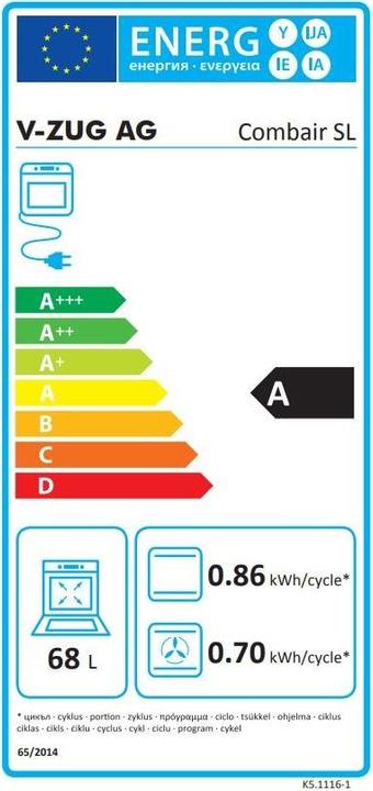Energie-Label V-ZUG BCSL60HS