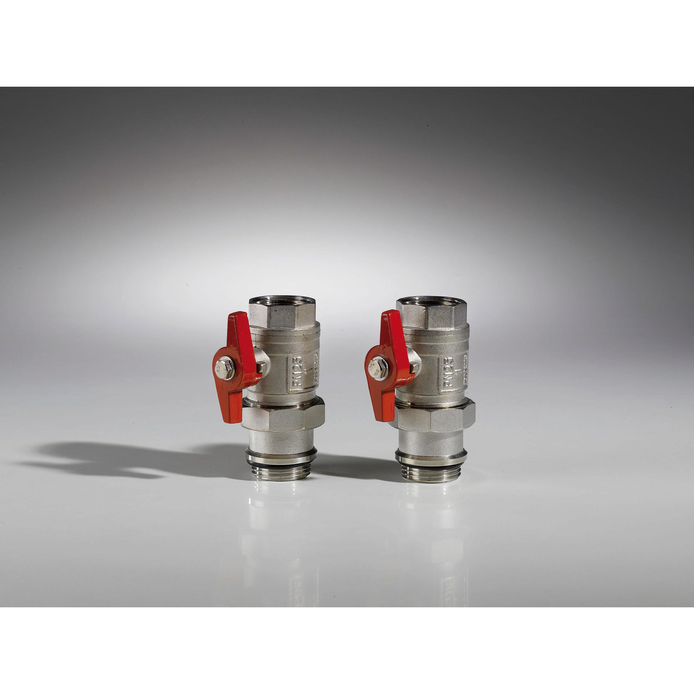 Thumbnail - Magni OUTDOOR LIVING Verteiler-Anschluss-Set Durchgang für PUR-Therm Verteiler vernickelt, O-Ring dichten, Zubehör Heize...