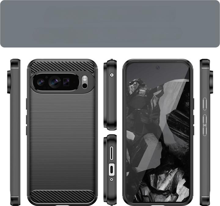Actual product image Cover-Discount Google Pixel 9 Pro XL - Metal Carbon Look Cover (Google Pixel 9 Pro XL)