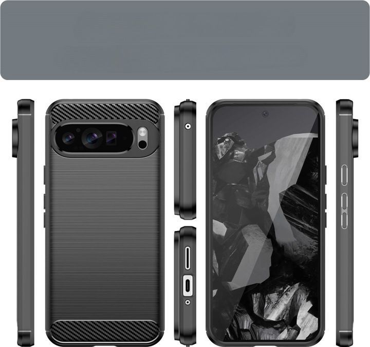 Produktbild Cover-Discount Google Pixel 9 Pro XL - Metall Carbon Look Hülle (Google Pixel 9 Pro XL)