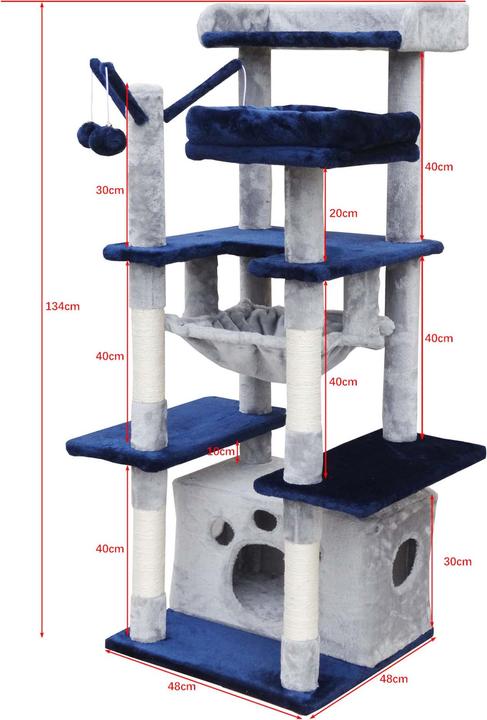 Immagine prodotto Fudajo Graffiatoio (134 cm, Grigio chiaro)