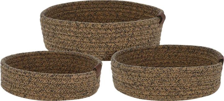 Natura Punto Paniers de rangement ronds en coton, lot de 3 (3 x)