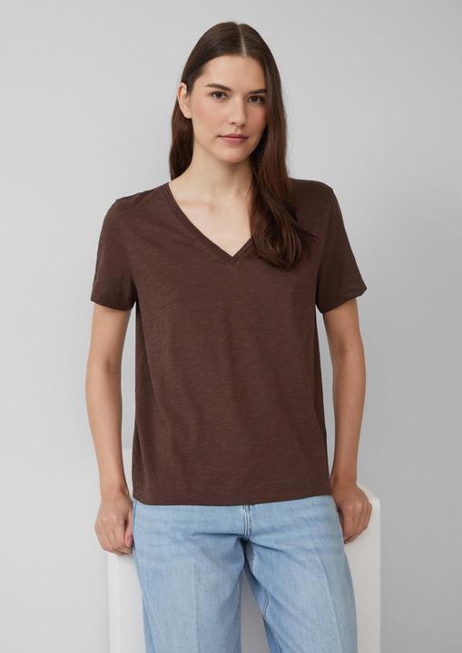 Produktbild S.Oliver T-Shirt T-Shirt aus Flammgarn mit V-Ausschnitt (38)