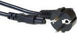 Produktbild ACT Powercord mains connector CEE 7/7 male (angled) - C5 black 1.5 m (1.50 m)