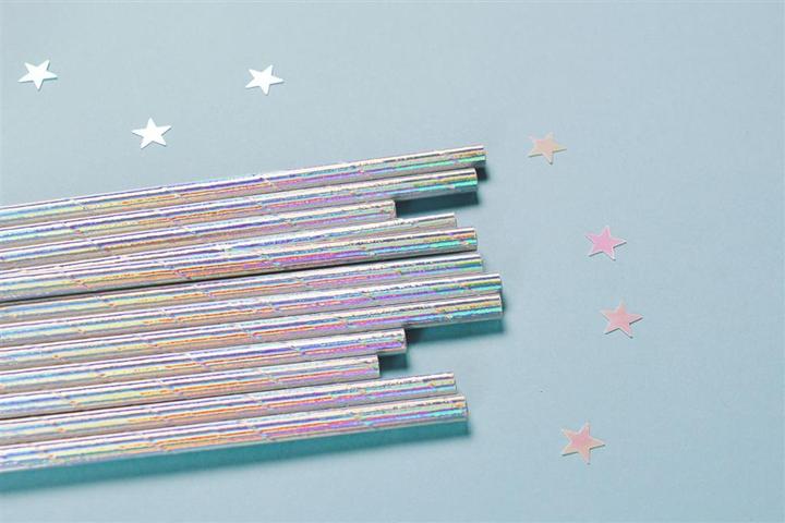 Teka Schillernde Papierstrohhalme, 12 Stück (12 x)