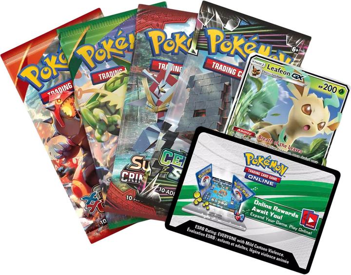 Pokémon Kartenspiel TCG: Evolution Celebration Tin Featuring Leafeon-GX (Anglais, Tin)