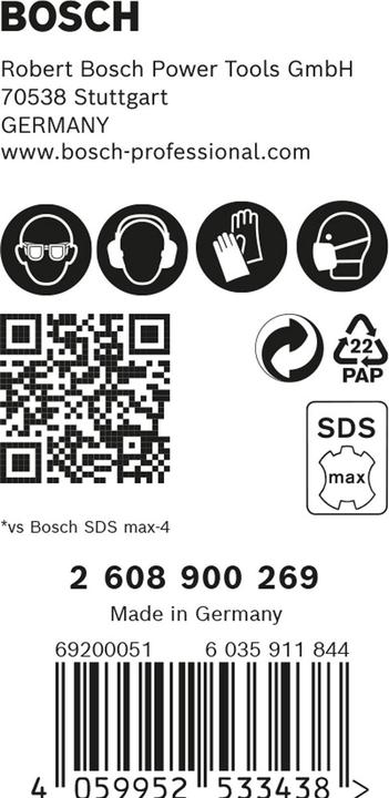 Produktbild Bosch Professional Zubehör EXPERT SDS max-8X Hammerbohrer, 25 x 400 x 520 mm, 5 Stück (25 Millimeter)