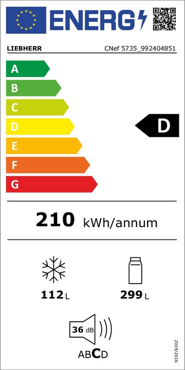 Energie-Label Liebherr CNef 5735 (411 l)