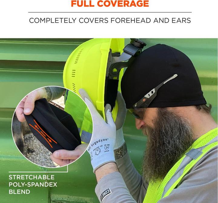 Actual product image Ergodyne Winter cap N-Ferno 6813, suitable for helmets, black (One size)