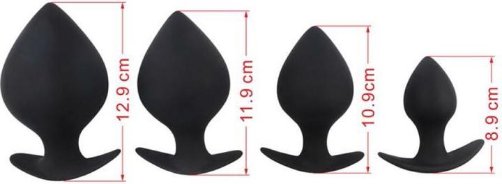 Actual product image Chisa Pack 4 Butt Plug Renegade Spade Silicone Black