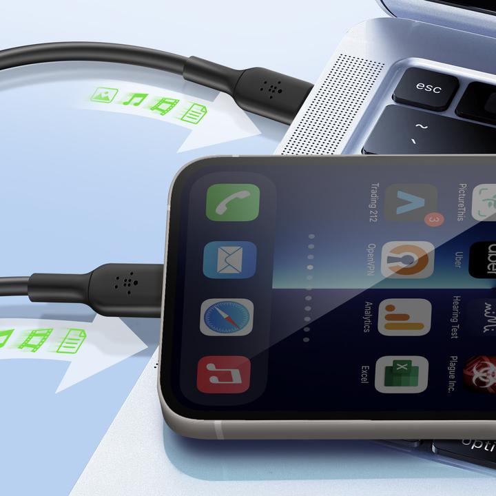 Actual product image Belkin Boost Charge Lightning To USB-C (2 m, USB 3.0, 60 W)