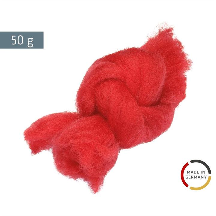 Actual product image Heyda felting wool 50 g, red
