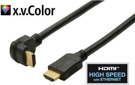 Immagine prodotto Tecline Cavo HDMI, angolato (versione 1), HDMI 1.3b, placcato in oro, 19 pin HDMI maschio/femmina, 2,0 m (2 m, HDMI)