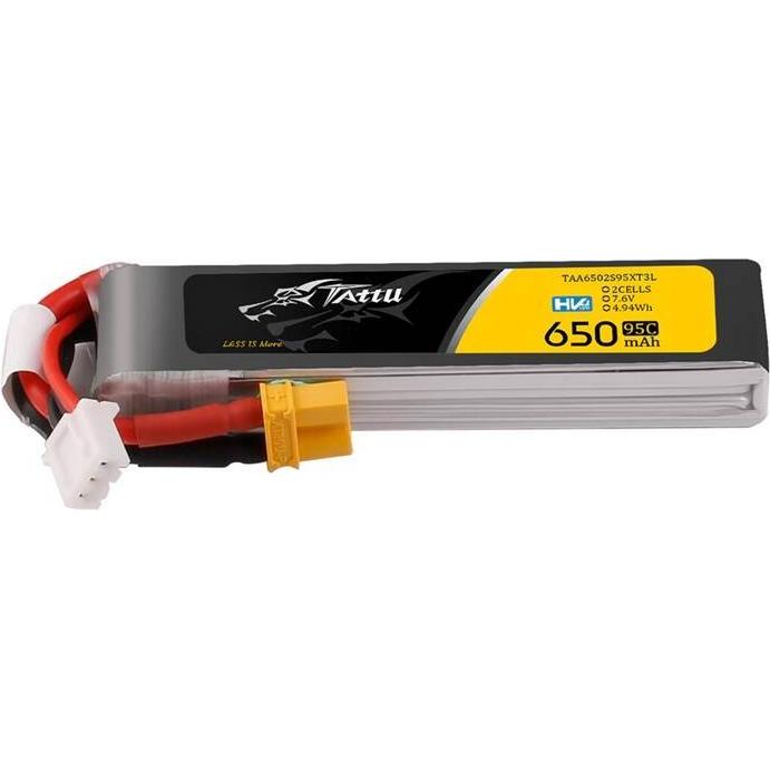 Tattu Accumulator Lipo 2s 650mAh 95C 7.6V HV z XT30 Long-Pack (7.60 V, 650 mAh)