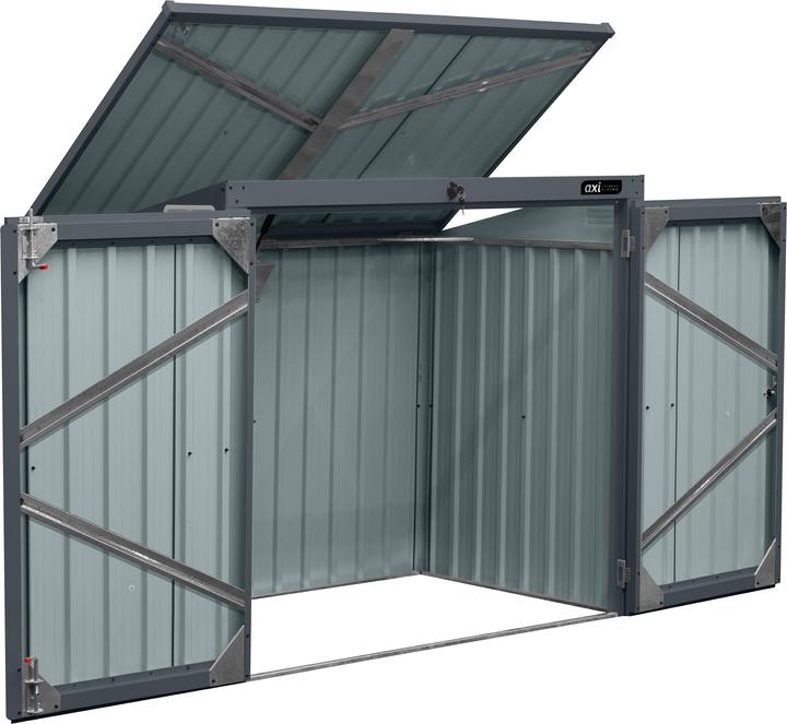 Immagine prodotto Axi Oscar cassonetto in metallo per rifiuti da giardino antracite 2x 240L