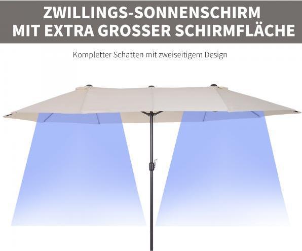Produktbild Outsunny Marktschirm mit Handkurbel (2.65 m)