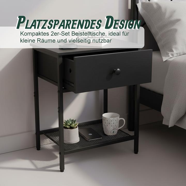 Immagine prodotto Relaxdays 2x Nachttisch (40 x 30 x 55 cm)