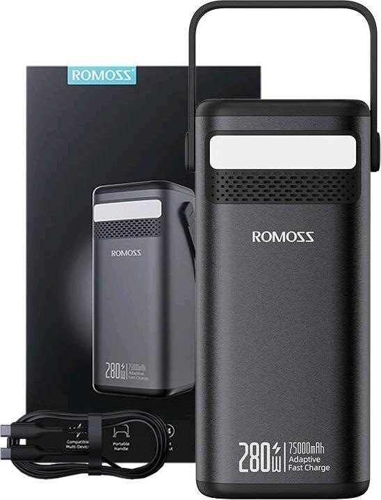 Actual product image Romoss Powerbank PMT75-DC 75000mAh 280W (black) (75000 mAh, 280 W, 240 Wh)
