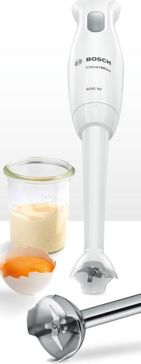 Image du produit Bosch Hausgeräte Blender manuel MSM26130 CleverMixx 600 W, Nombre de vitesses 1, Blanc/Gris
