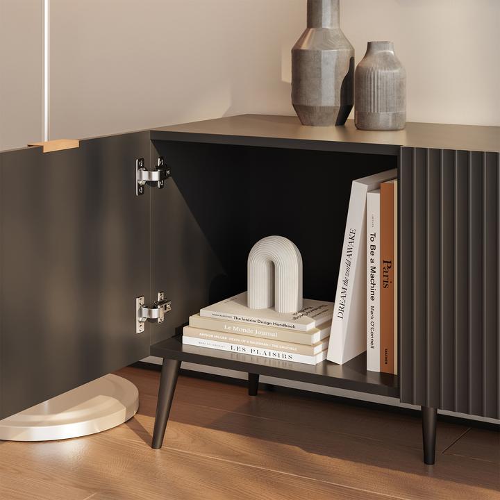 Image du produit En.Casa Fernsehschrank Nand 180x35x51 cm Schwarz (180 x 35 x 51 cm)