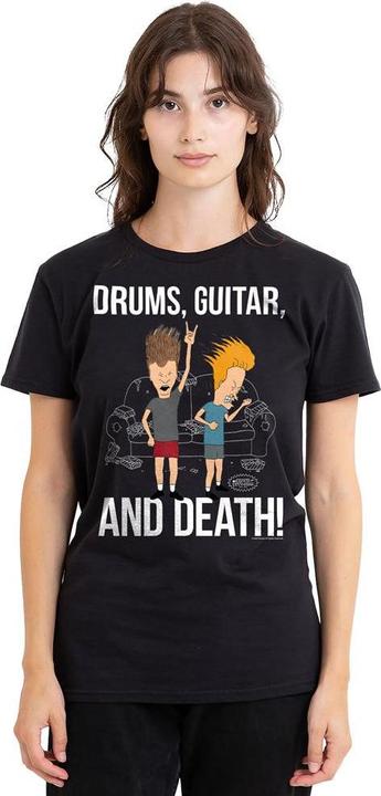 Immagine prodotto Beavis and Butthead Drums Guitar & Death Maglietta Adulto Unisex (XL)