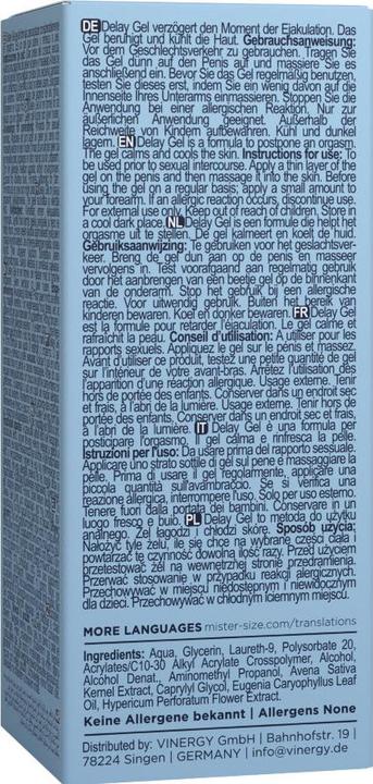 Immagine prodotto Mister Size Gel ritardante (50 ml)