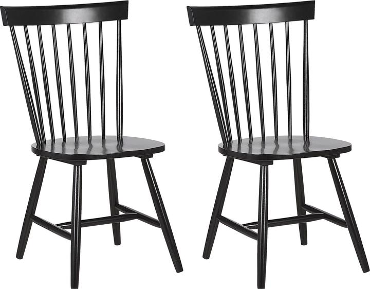 Image du produit Beliani Esszimmerstuhl Gummibaumholz schwarz 2er Set BURGES