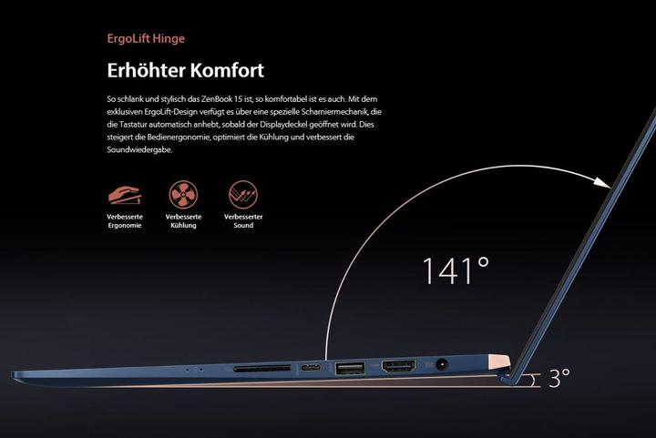 Produktbild ASUS ZenBook 15 (15.60", 512 GB, 16 GB, CH, Intel Core i7-8565U)