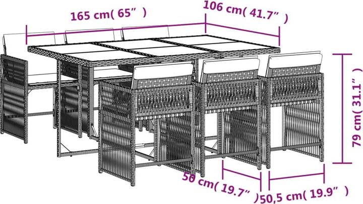 Produktbild vidaXL Garten Essgruppe