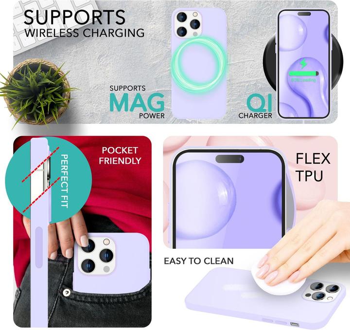 Produktbild Nalia Liquid Silikon Hülle mit MagSafe Funktion & 2x Display Schutzglas (Apple iPhone 14 Pro)