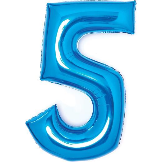 Amscan Folienballon blau, 66cm, Nummer 5