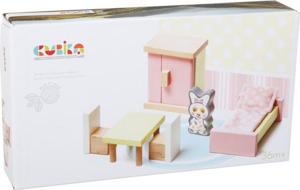Cubika Mobili di legno per la casa delle bamboleCamera da letto