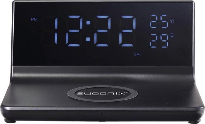 Image du produit Sygonix SY-5459860 Réveil électronique Noir (mat) Heures d'alarme 2 Port USB