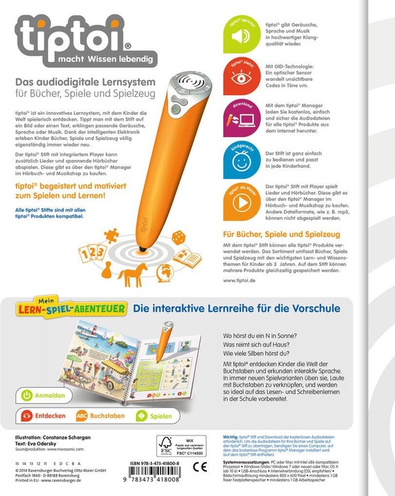 Produktbild tiptoi Erste Buchstaben (Deutsch, Eva Odersky, 2014)