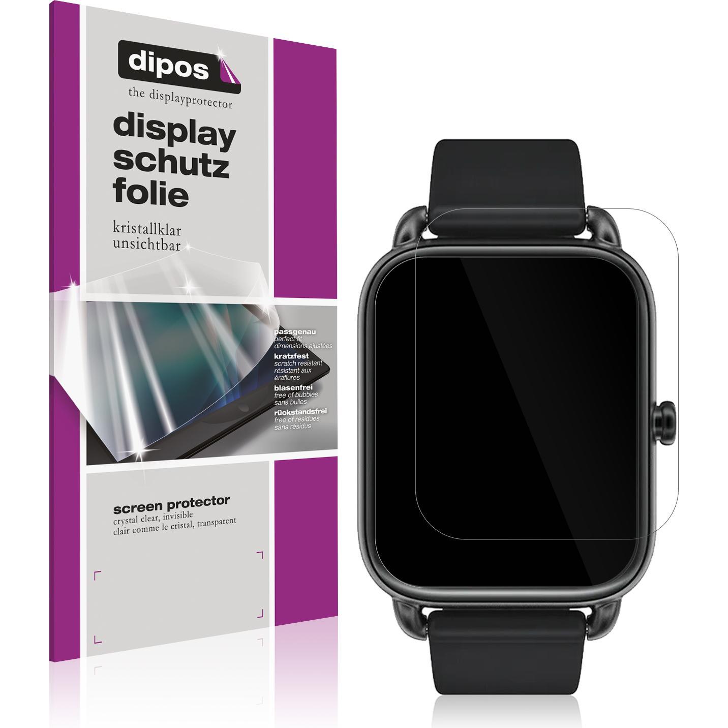 Dipos Displayschutzfolie Crystalclear, Smartwatch Schutzfolie, Transparent