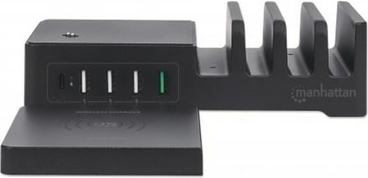 Produktbild Manhattan Power Delivery Charging Station with Qi Wireless Charging Pad (36 W, 5 Ports)