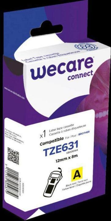 Produktbild Wecare Schriftband kompatibel zu BROTHER TZE-631 schwarz auf gelb (1.20 cm, Gelb, Schwarz)