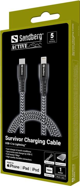 Actual product image Sandberg Survivor USB-C (1 m, USB 2.0, 60 W)