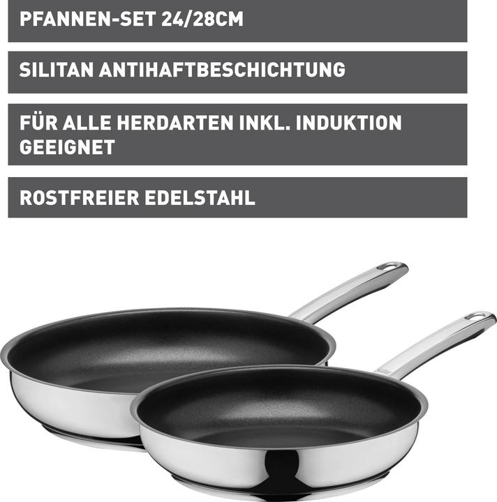 Image du produit Silit CALABRIA PFANNEN-SET 24 28 (Set de poêles + casseroles, Acier inoxydable)