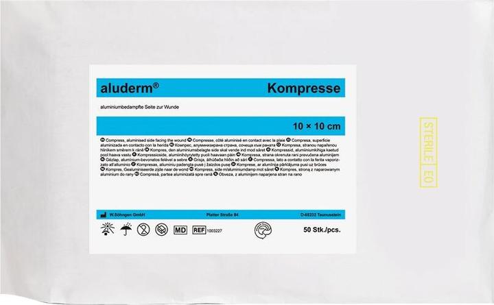 Actual product image Söhngen aluderm® compress, sterile packaging, pack of 50, LxW 100 x 100 mm.