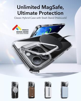 Produktbild ESR Classic Hybrid HaloLock Case mit Stash Stand (Apple iPhone 16 Pro)