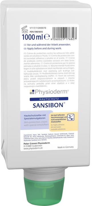 Image du produit PGP Crème protectrice pour la peau Physioderm Sansibon 1000ml crème flacon pliable (1000 ml)