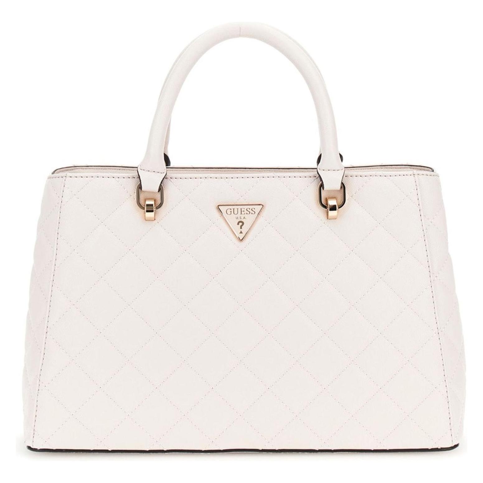Guess, Damen, Handtasche, Eco Carly Girlfriend Satchel, Beige