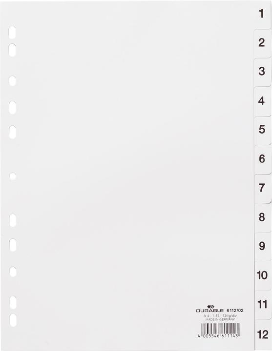 Durable Index A4 1-12, with index sheet